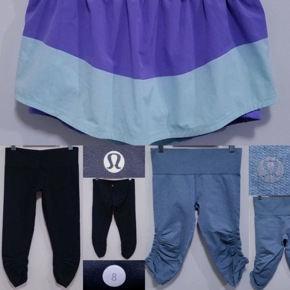 3 Lululemon Crop Leggings Size 8 Medium Skinny Pants Bundle Set